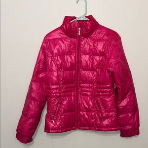 Hazzies Shiny Puffer Jacket – Hot Pink, Size 100/XS